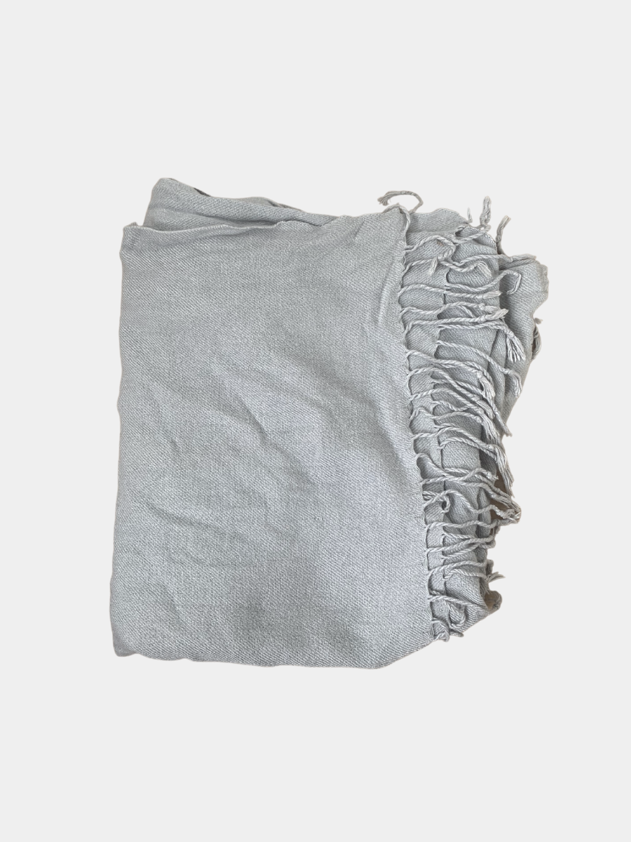 Light Grey Long Pashmina Scarf