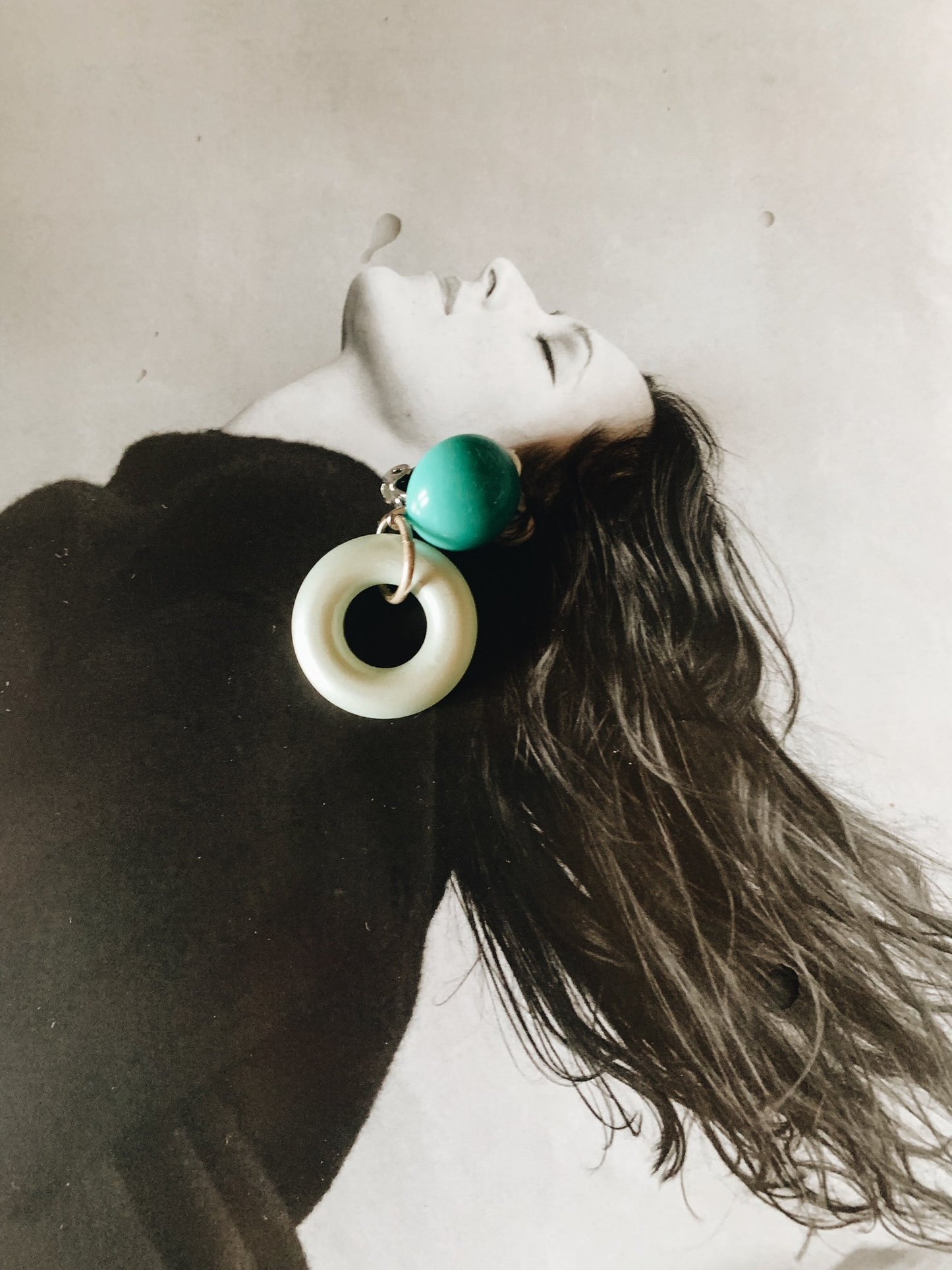 Green Loop Clip On Earrings