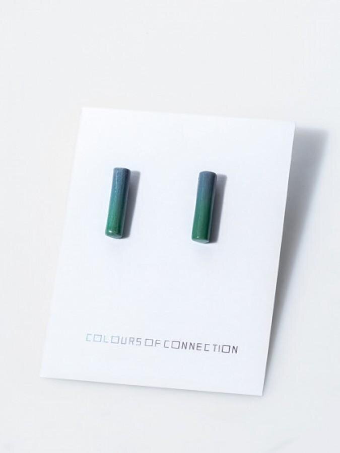 Purple Meets Green Basic Earrings - Brand New
