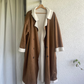70's Style Feux Suede Shearling Coat