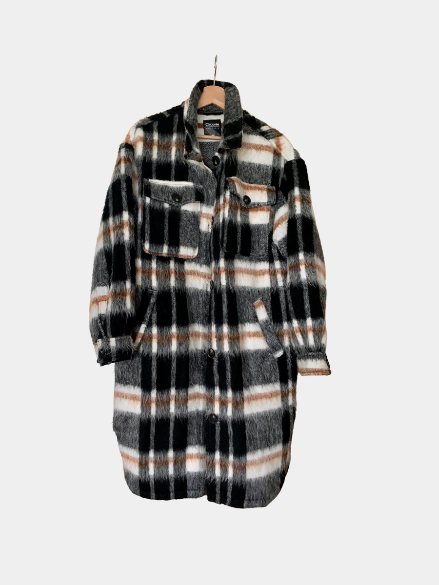 Long Plaid Jacket L