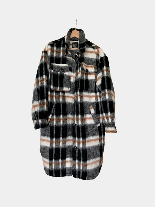 Long Plaid Jacket L