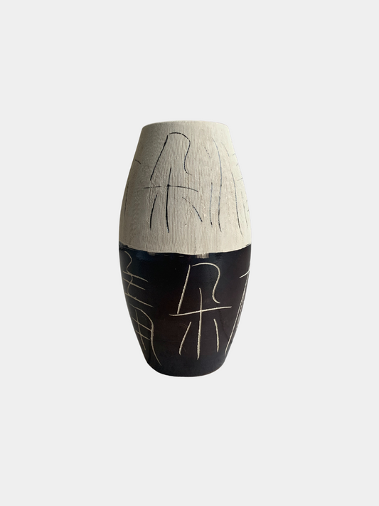 Vase Brown/White