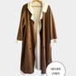 70's Style Feux Suede Shearling Coat