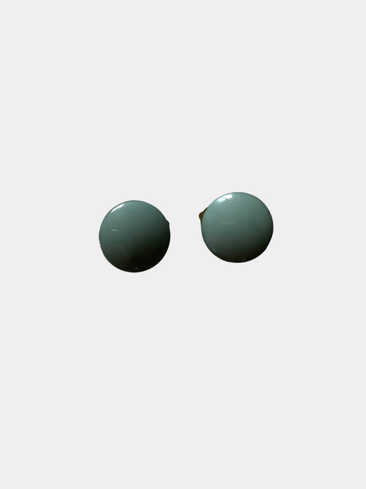 Green Dot Clip On Earrings