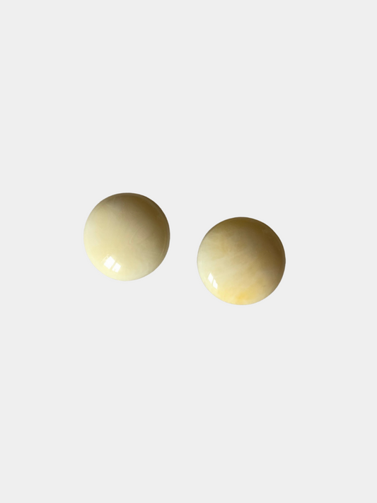 Butter Circle Clip On Earrings