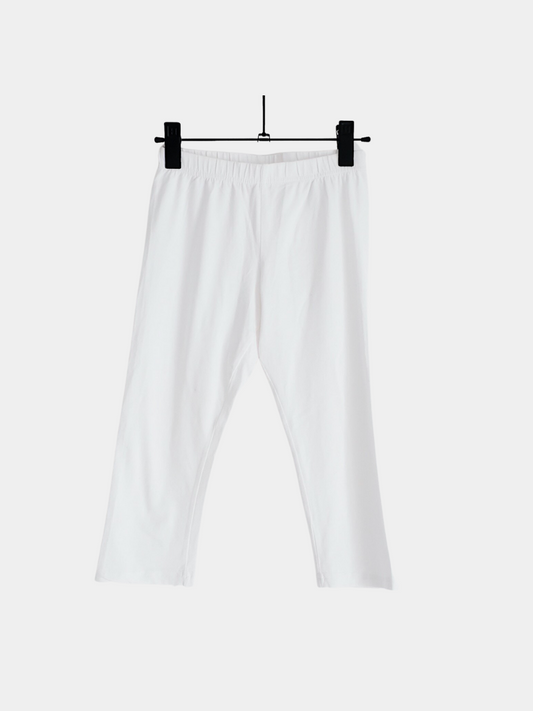 White Legging Calf Length Shorts