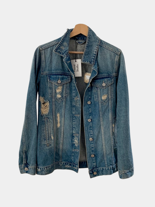 distressed jean jacket
