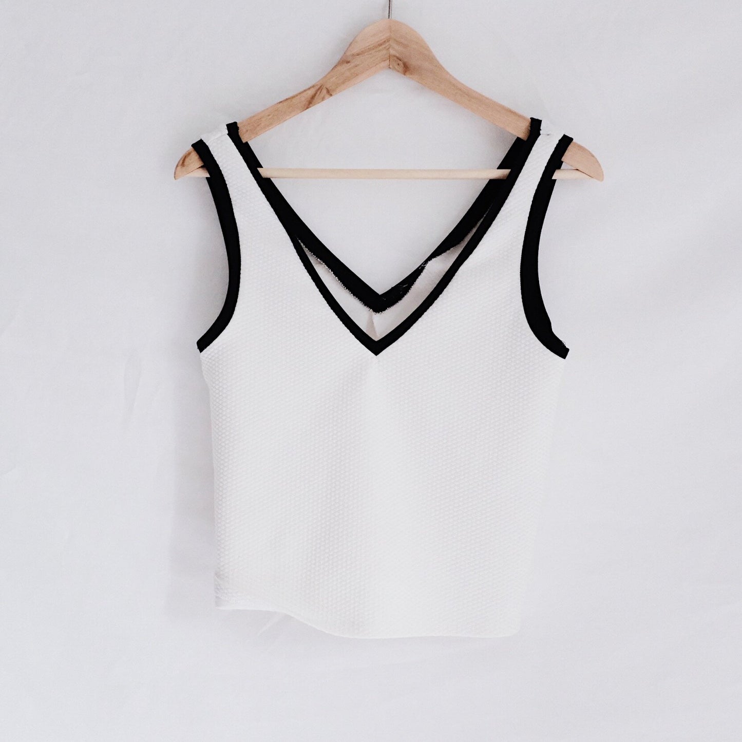 B/W V Neck Tank